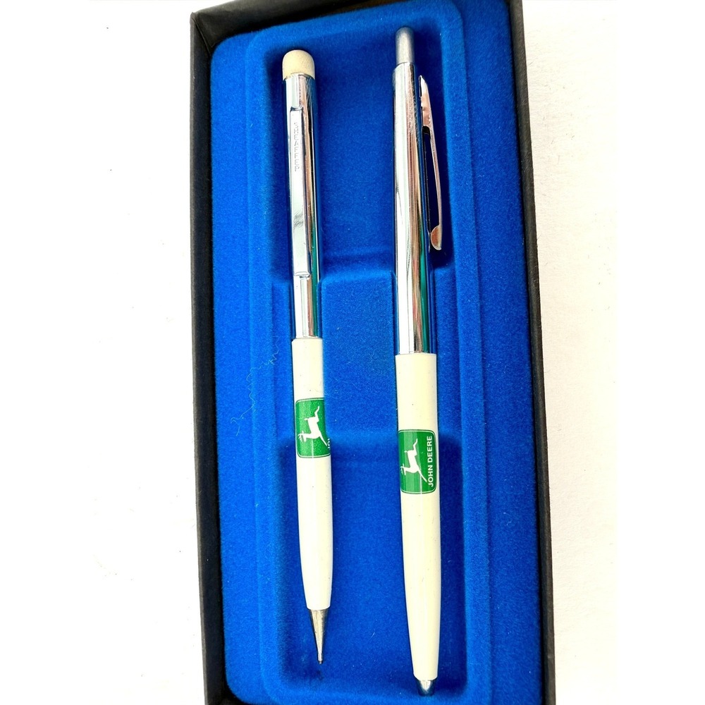 Vintage Sheaffer‎ John Deere Pen & Pencil Set Lot Green silver Trim Collectible